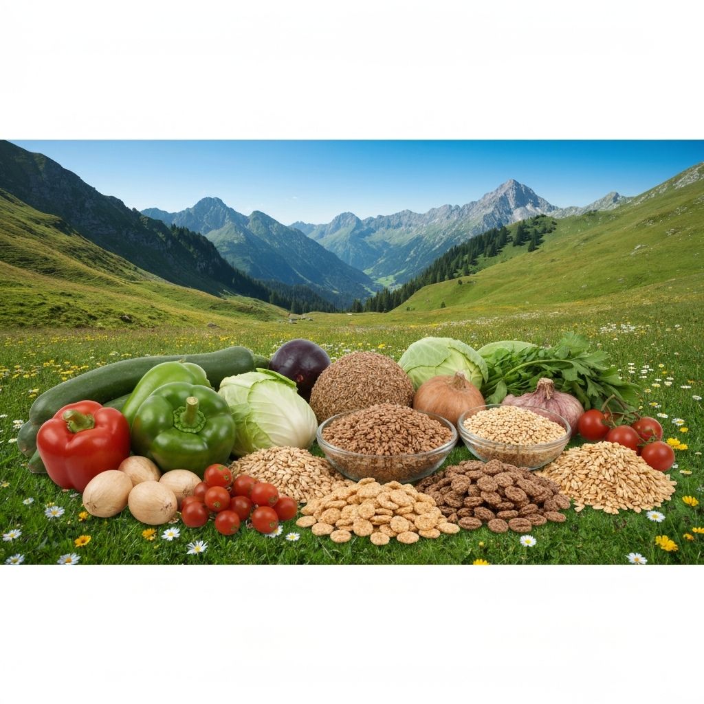 Natural alpine food sources and vegetables